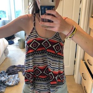 loose patterned tank top